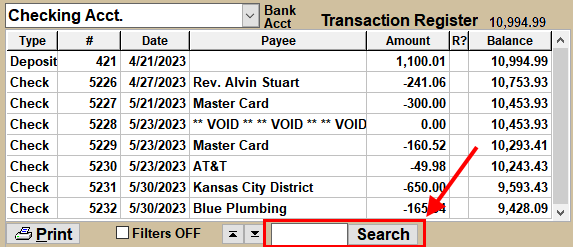 Search Transactions