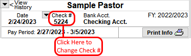 Change Check Number on Payroll Check
